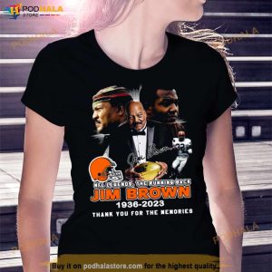 Jim Brown Nfl Legend The Running Back 1936 2023 Thank You For The Memories Signatures Shirt