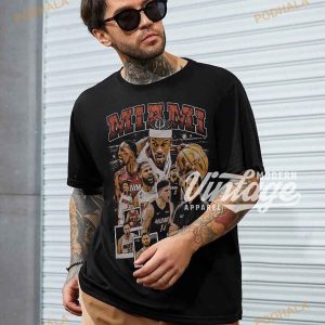 Jimmy Butler Tyler Herro Bam Adebayo Kevin Love Team Basketball Shirt 3