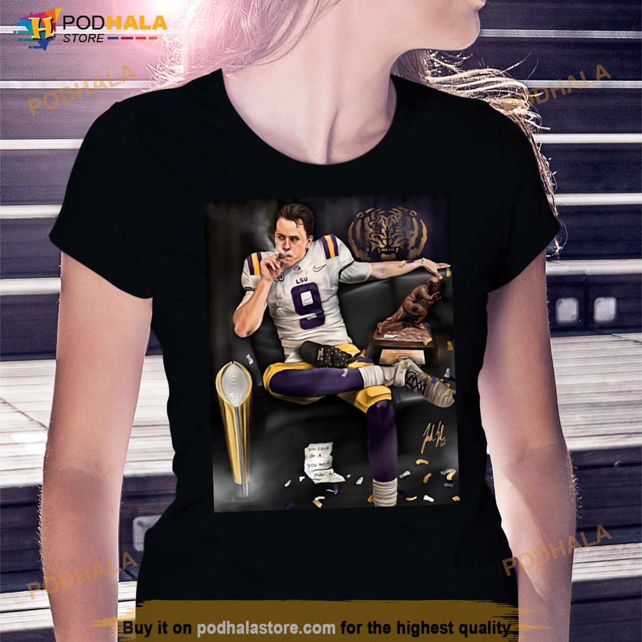 Joe Burrow Smoking Cigars Canvas Lsu Shirt - Bring Your Ideas, Thoughts And  Imaginations Into Reality Today