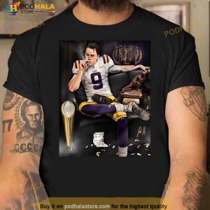 Joe Burrow Smoking Cigars Canvas Lsu Shirt 3