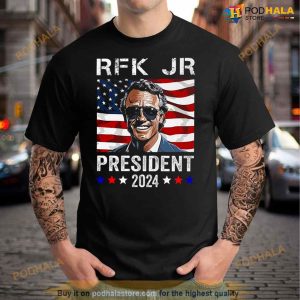 John F Kennedy For President 2024 American Flag Shirt