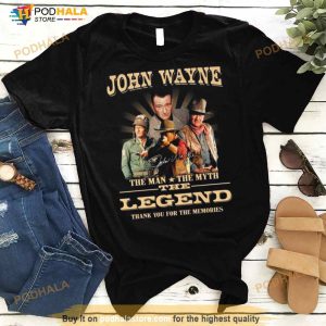 John Wayne The Man The Myth The Legend Signature Thank You For The Memories Signature 2023 Shirt 2