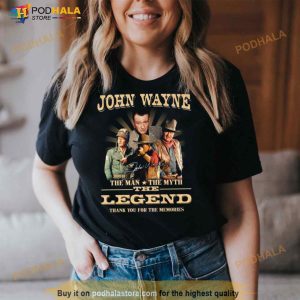 John Wayne The Man The Myth The Legend Signature Thank You For The Memories Signature 2023 Shirt 3