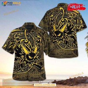 Jolteon Polynesian Design Hawaiian Shirt, Tropical Shirt for Women Men