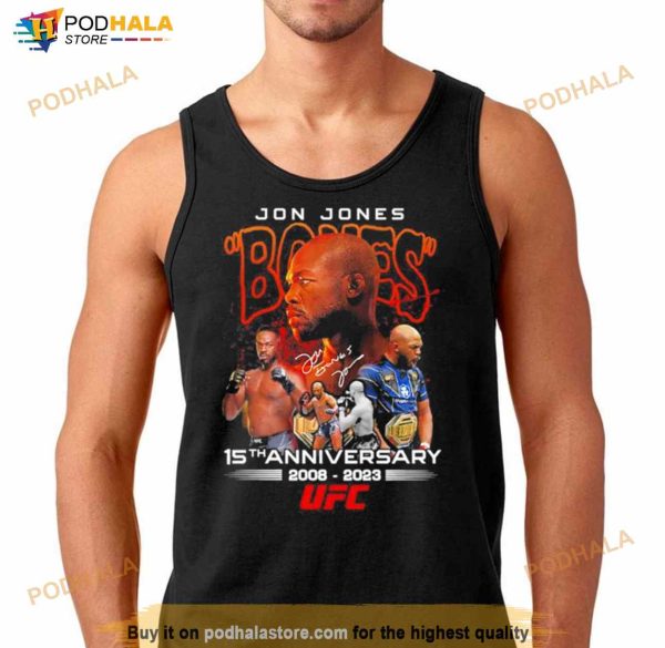 Jon Jones Bones 15th Anniversary 2008 2023 Signatures Shirt