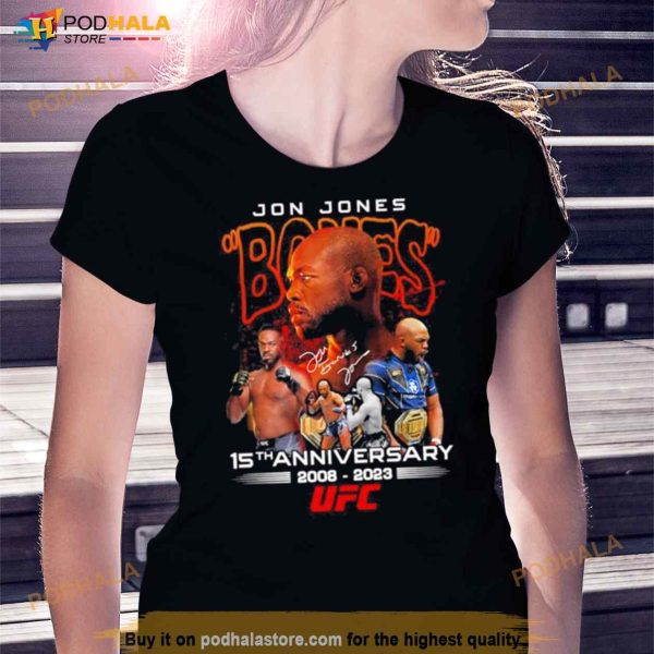 Jon Jones Bones 15th Anniversary 2008 2023 Signatures Shirt