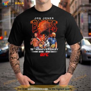 Jon Jones Bones 15th Anniversary 2008 2023 Signatures Shirt 3