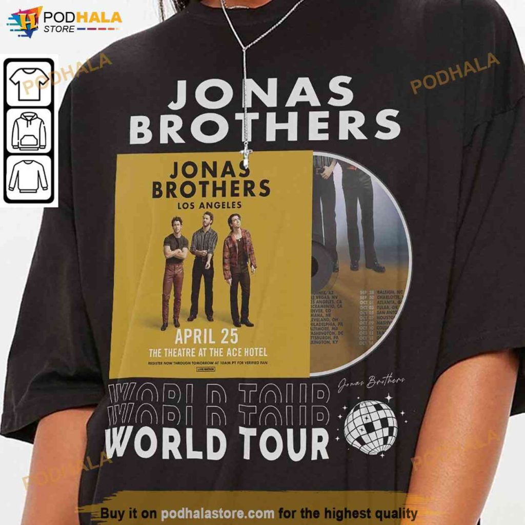 Jonas Brothers Music Shirt, Jonas Brothers 5 Nights On Broadway Tour 2023 Merch