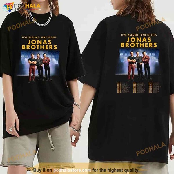 Jonas Brothers Shirt, Five Albums One Night The Tour 2023 Merch For Fans