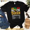 Juneteenth Black Queen Nutrition African American Women Girl Shirt