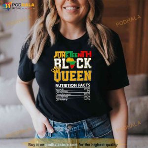 Juneteenth Black Queen Nutrition African American Women Girl Shirt 2