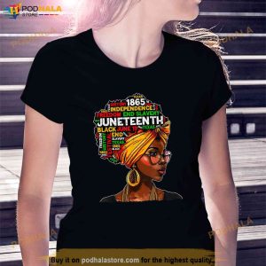 Juneteenth Celebrate 1865 Afro Black Natural Hair Women Shirt 2
