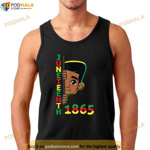 Juneteenth Celebrating 1865 Cool Brown Skin King Boys Kids Shirt 3