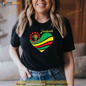Juneteenth Heart Africa Fist June 19th 1865 Men Women Kids Shirt