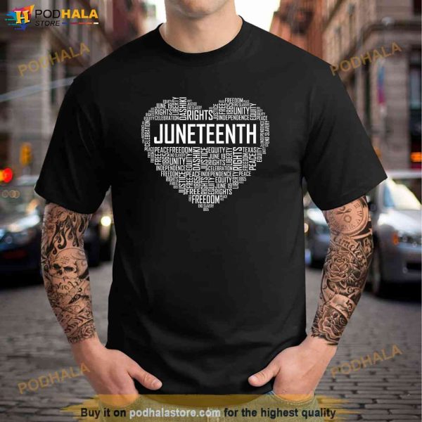 Juneteenth Heart Black History Afro American African Freedom Shirt