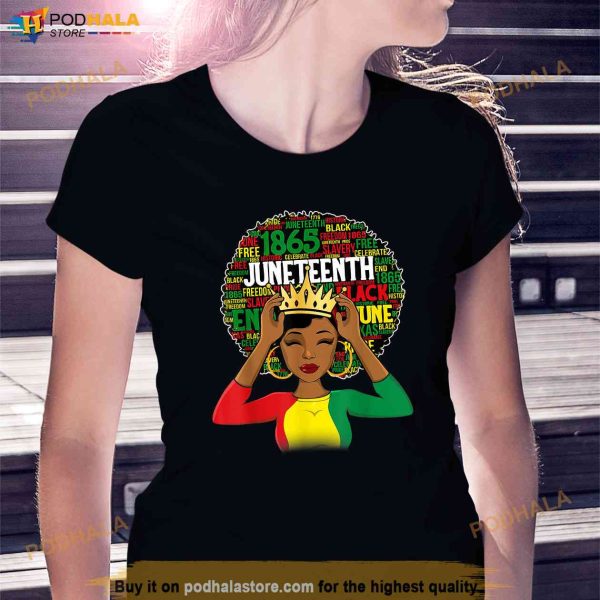 Juneteenth shirt women Queen African American black afro Shirt
