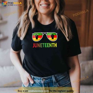 Juneteenth Sunglasses Black Pride Flag Fists Men Women Kids Shirt