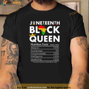 Juneteenth Womens Black Queen Nutritional Facts 4th Of July Shirt