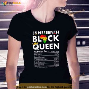 Juneteenth Womens Black Queen Nutritional Facts 4th Of July Shirt 2