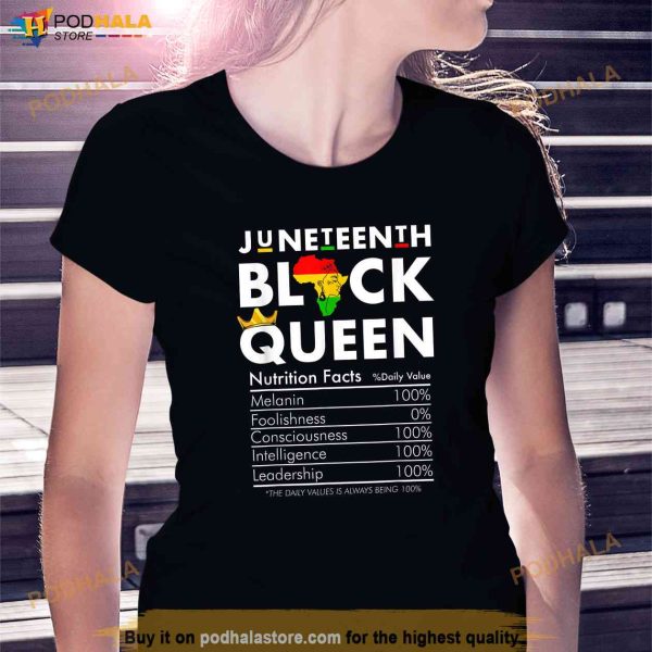 Juneteenth Womens Black Queen Nutritional Facts 4th Of July Shirt
