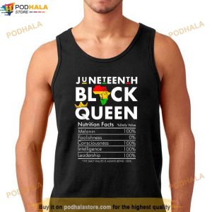 Juneteenth Womens Black Queen Nutritional Facts 4th Of July Shirt 3