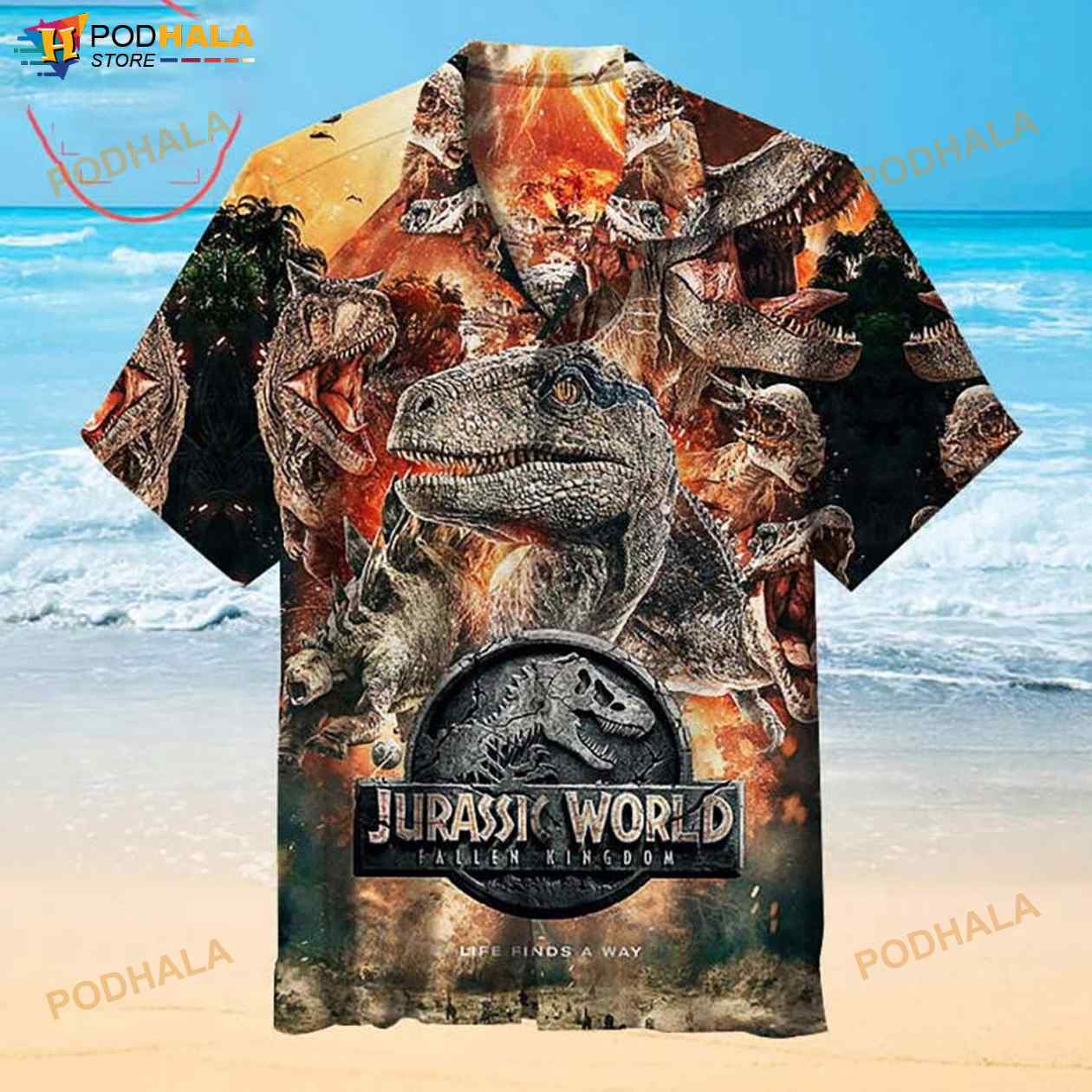 Jurassic World Fallen Kingdom 3D Funny Hawaiian Shirt Jurassic World Fallen Kingdom 3D Funny Hawaiian Shirt