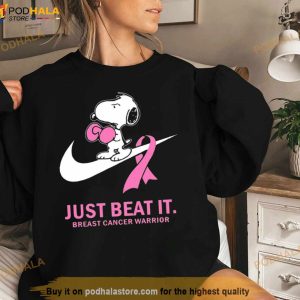 just Beat It Breast Cancer Warrior Snoopy Shirt