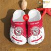 Kansas City Chiefs Custom Name Crocs Classic Clogs Shoes In Pink & Grey