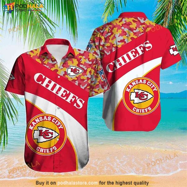Kansas City Chiefs Logo Team Hawaiian Shirt, Men’s Summer Beach Tee