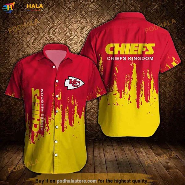 Kansas City Chiefs Short Sleeve Button Down Shirts Summer Beach Shirts