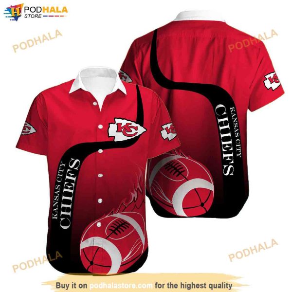 Kc Chiefs Hawaiian 3D Aop Shirt, NFL Kansas City Chiefs Merch