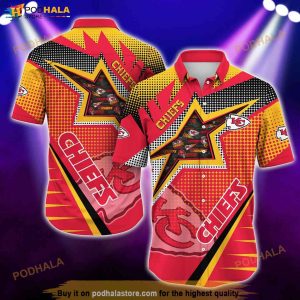 Kc Chiefs NFL Logo Hawaiian Short Sleeve Shirt, Kansas City Chiefs Gifts