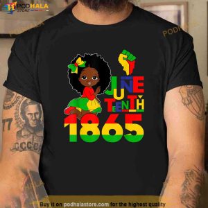 Kids I Am Black History Girls Little Melanin Queen Toddler Shirt 2