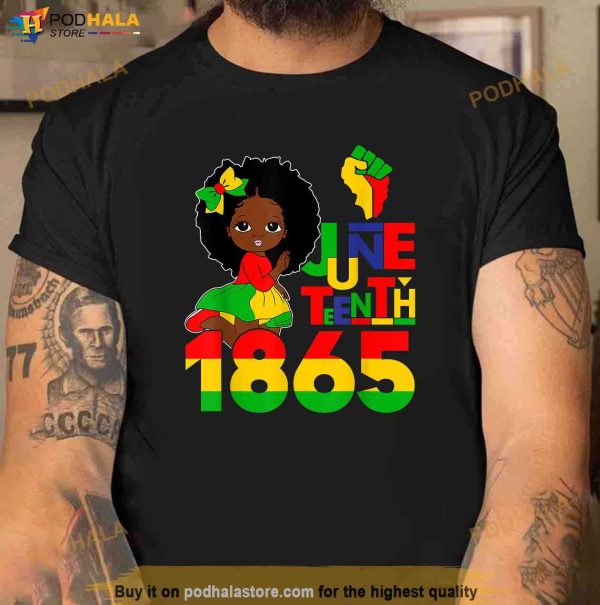 Kids I Am Black History Girls Little Melanin Queen Toddler Shirt