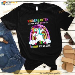 Kindergarten Graduation Class Of 2023 Graduate Unicorn Girls Shirt