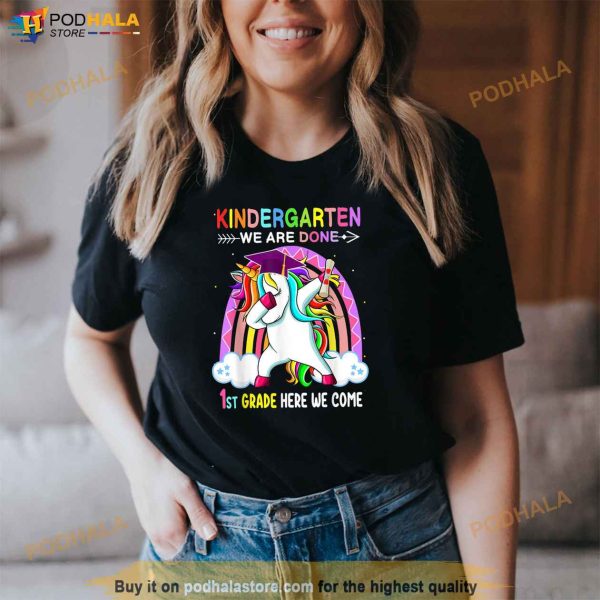 Kindergarten Graduation Class Of 2023 Graduate Unicorn Girls Shirt