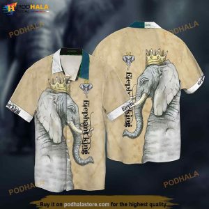 King Elephant Funny Hawaiian Shirt, Tropical Shirt For Men