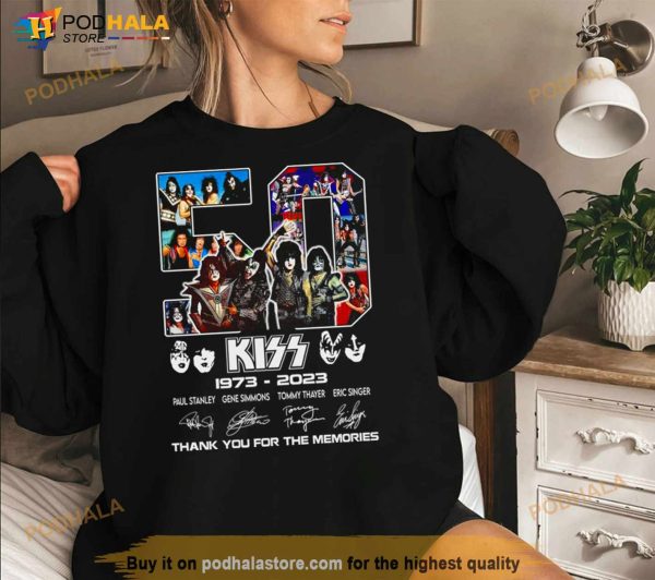 Kizz 1973 2023 Paul Stanley Gene Simmons thank you for the memories signatures Shirt