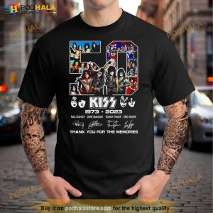 Kizz 1973 2023 Paul Stanley Gene Simmons Thank You For The Memories Signatures Shirt 3