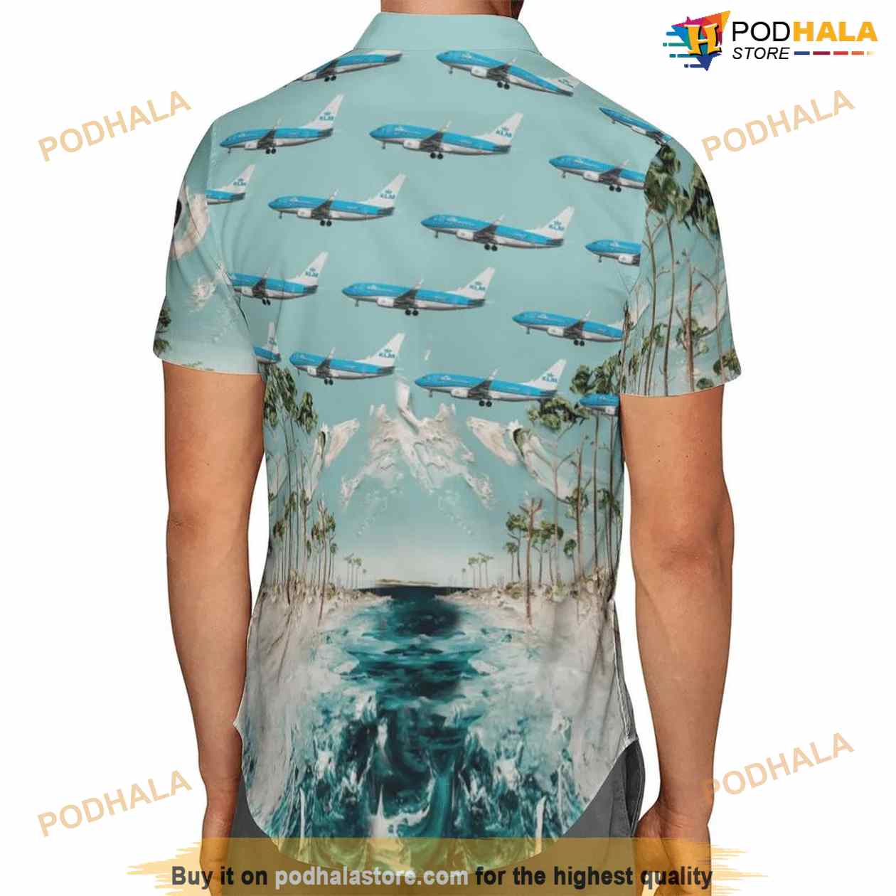 Klm Royal Dutch Airlines Boeing 737-700 Hawaiian Shirt Klm Royal Dutch Airlines Boeing 737-700 Hawaiian Shirt