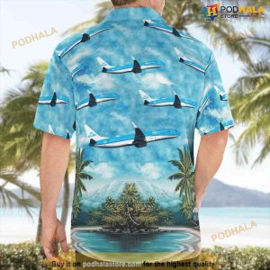 Klm Royal Dutch Airlines Boeing 737 8k2 Hawaiian Shirt 2