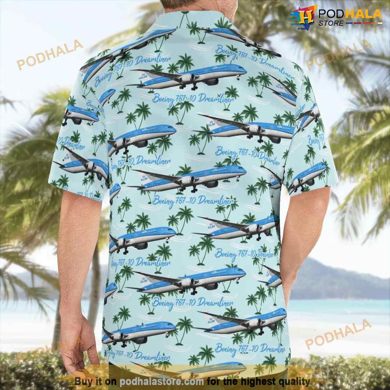 Klm Royal Dutch Airlines Boeing 787-10 Dreamliner Summer Beach Aloha Hawaiian Shirt Klm Royal Dutch Airlines Boeing 787-10 Dreamliner Summer Beach Aloha Hawaiian Shirt
