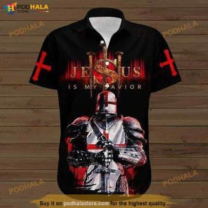 Knights Templar Jesus Funny Hawaiian Shirt, Tropical Shirt For Men