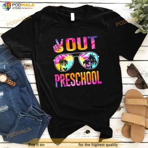 Last Day Of School Peace Out Preschool Teacher Kids Women Shirt
