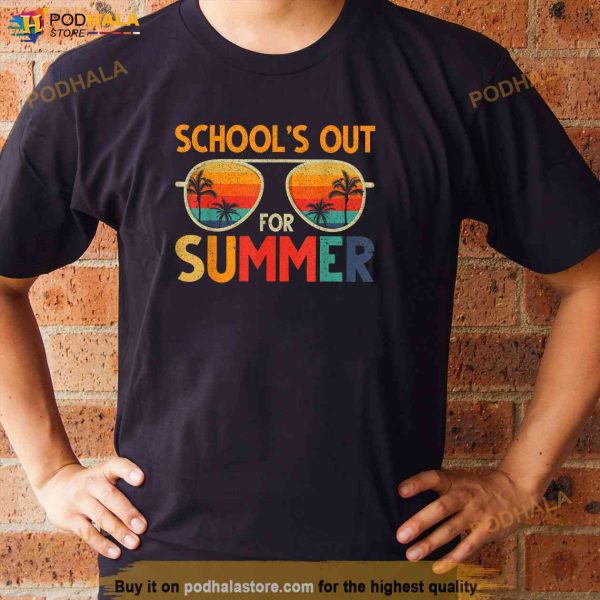 Last Day Of School Retro Schools Out For Summer Teacher Shirt