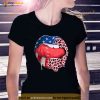 Leopard Sexy Lips Happy 4th Of July USA Flag Stars Stripes Shirt