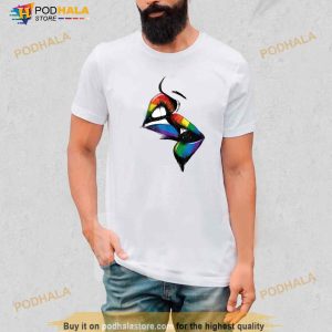 Lesbian Lips Kissing Rainbow Flag Gay Pride Lgbt White Shirt 3