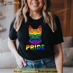 Lgbt Cat Gay Pride Lgbtq Rainbow Flag Cool Sunglasses Shirt 2