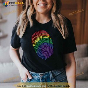 Lgbt Flag Fingerprint Proud Lgbt Pride Gifts Tee Shirt 3