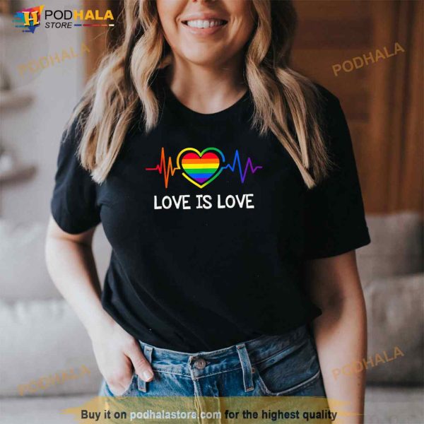 LGBT Gay Pride Heartbeat Lesbian Gays Love Sexy Rainbow Shirt